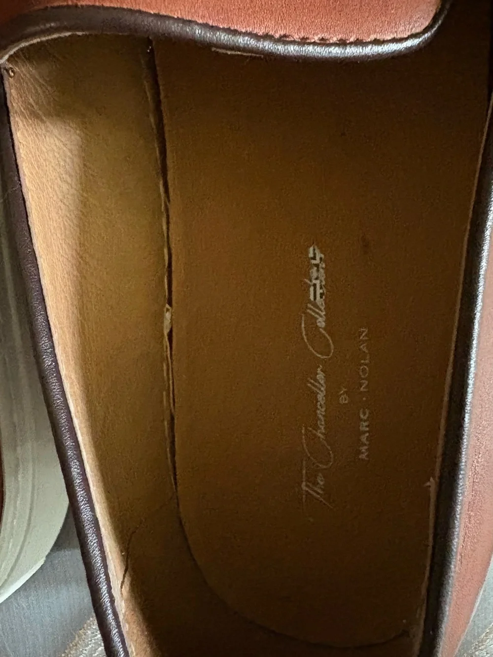 Men’s Chancellor Collection by Mark .Nolan. Brown Leather Slip-On Loafers, 13